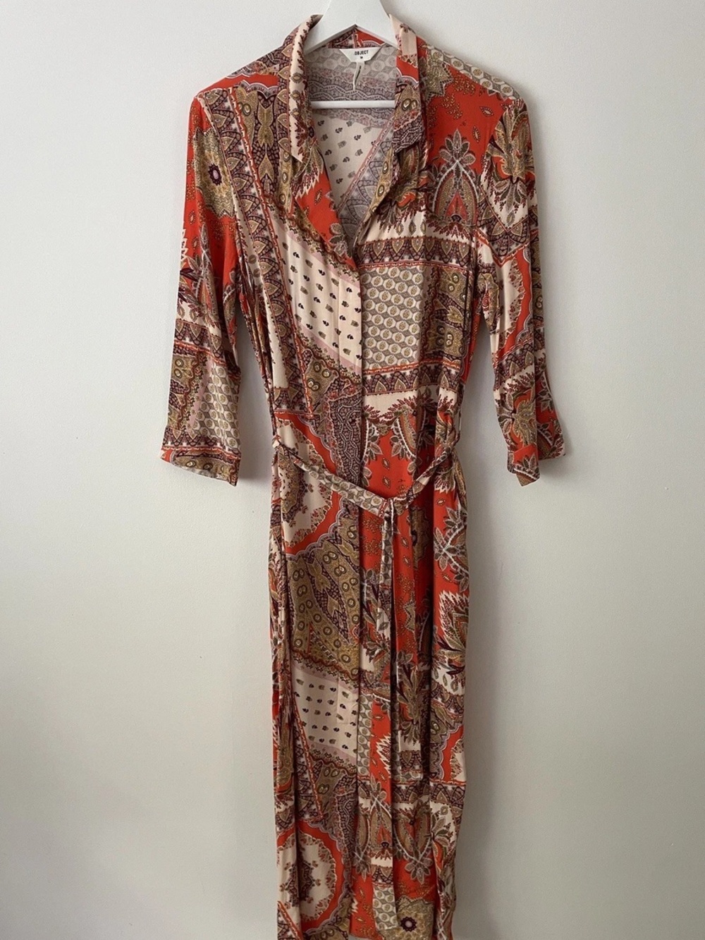 . Object Wrap Tie Midi Button Dress - Paisley Print 42 euro